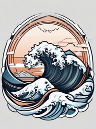 wave tattoo aesthetic  simple vector tattoo design