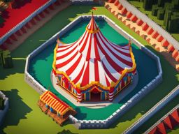 colorful circus tent with a thrilling big top performance - minecraft house ideas minecraft block style