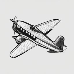 simple drawing of a plane  minimal rough sketch scribbles,doodles,black and white