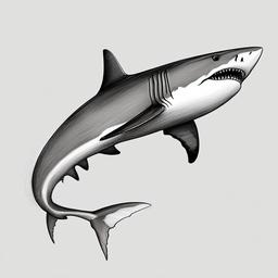 drawing of Pale shark  minimal rough sketch scribbles,doodles,black and white