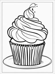 Cupcake Coloring Pages - Cupcake with icing dripping down the sides  simple coloring pages