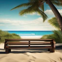 Beach background - beach background with bench  