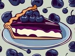 Blueberry Pie Slice Clipart - A slice of homemade blueberry pie.  color vector clipart, minimal style