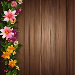 Wood Background Wallpaper - wood background with flowers  