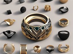 3D Printing Jewelry clipart - 3D printing customized jewelry, ,vector color clipart,minimal