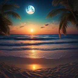 Beach background - moon beach wallpaper  
