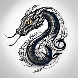 Snake tattoo, Mysterious snake tattoo, a symbol of transformation and healing. , tattoo color art, clean white background