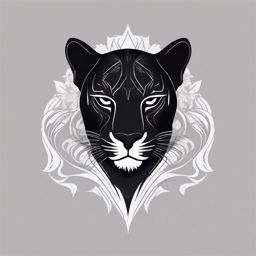 Black panther portrait tattoo. Fierce and majestic.  minimalist black white tattoo style