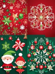 Cute Christmas Backgrounds - Playful Christmas Elves Celebration, Festive Joy  intricate patterns, splash art, wallpaper art