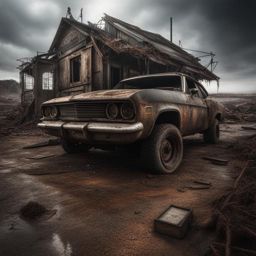 Post apocalyptic wonderland intricate details, HDR, beautifully shot, hyperrealistic, sharp focus, 64 megapixels, perfect composition, high contrast, cinematic, atmospheric, moody