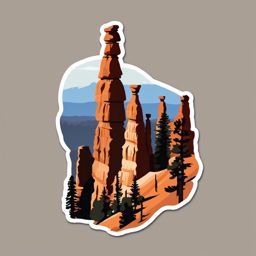 Bryce Canyon Hoodoos sticker- Tall, thin rock spires in Bryce Canyon National Park, , sticker vector art, minimalist design