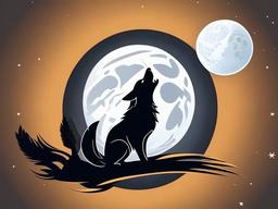 Wolf Cartoon - Cartoon of wolf howling at the moon  