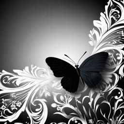 Butterfly Background Wallpaper - white butterfly with black background  