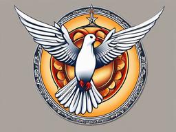 Holy Spirit Dove Tattoo Designs-Elegant and spiritual tattoo featuring a dove as a symbol of the Holy Spirit, capturing themes of faith and spirituality.  simple color vector tattoo