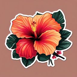 Hibiscus Sticker - Transport yourself to tropical landscapes with the bold and exotic hibiscus sticker, , sticker vector art, minimalist design