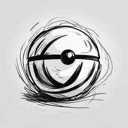 drawing of a Pokémon with a Poké Ball  minimal rough sketch scribbles,doodles,black and white