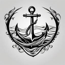 anchor and wave tattoo simple  simple vector tattoo design