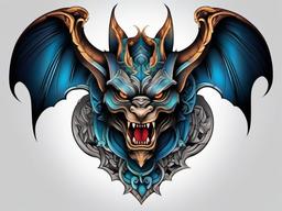 gargoyle arm tattoo  simple color tattoo design,white background