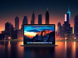 Macbook Desktop Wallpaper - Sleek Cityscape at Dusk  wallpaper style, intricate details, patterns, splash art, light colors