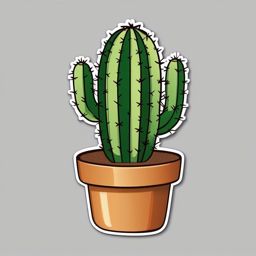 Cactus Emoji Sticker - Prickly humor, , sticker vector art, minimalist design
