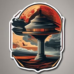 Tornado siren sticker- Warning and urgency, , sticker vector art, minimalist design