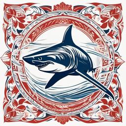 Shark Tattoo Hawaiian - Infuse strength and cultural significance with a tattoo featuring the revered Hawaiian shark.  simple vector color tattoo,minmal,white background