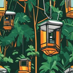 Canopy Zipline Sticker - Canopy adventure, ,vector color sticker art,minimal