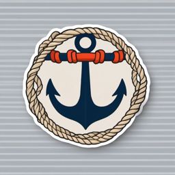 Anchor and Rope Emoji Sticker - Nautical connection, , sticker vector art, minimalist design