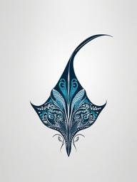 polynesian tattoo manta ray  simple color tattoo,minimalist,white background