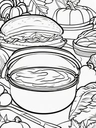 Thanksgiving Gravy Coloring Pages - Savory Sauce for Turkey and Sides  minimal black outline printable sheet, coloring page