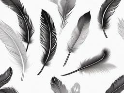 Feather Tattoo White - White-colored tattoo featuring a feather design.  simple vector tattoo,minimalist,white background