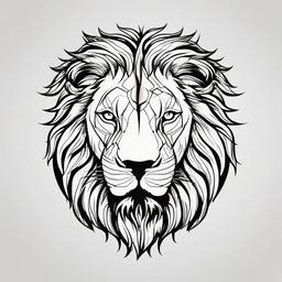 Hercules Lion Head Tattoo - Celebrate Hercules' triumph over the Nemean lion with a tattoo featuring the fierce and iconic lion head.  simple color tattoo, minimal, white background