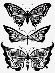 tribal butterfly tattoo ideas  simple color tattoo, minimal, white background