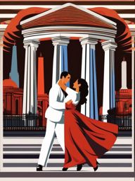 Buenos Aires clipart - Obelisco and Tango dancers in Argentina,  color clipart, vector art