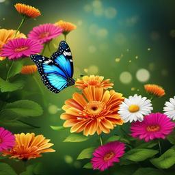 Flower Background Wallpaper - butterfly and flower wallpaper  
