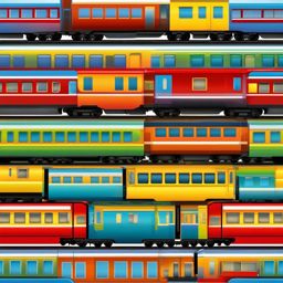 Train Clipart - A colorful train chugging along the tracks. 