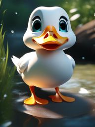 cute duck with large eyes 8k cinematic 