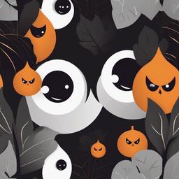 October clipart - spooky eyes peeking out from the darkness  color,minimalist,vector clipart