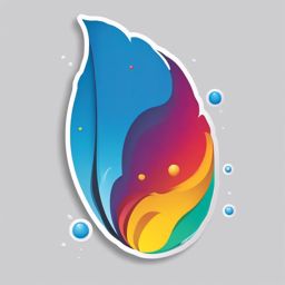 Raindrop Splash Sticker - Splash created by a falling raindrop, ,vector color sticker art,minimal
