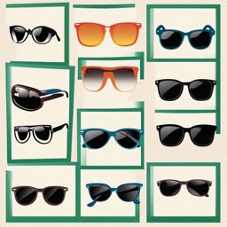 Sun Glasses Clipart,Illustrating a summer vacation brochure  simple, 2d flat