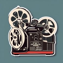 Film projector sticker- Classic cinema, , sticker vector art, minimalist design