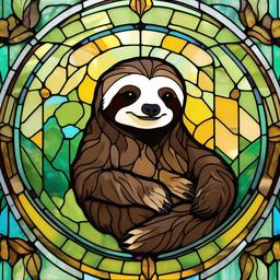 Stained Glass Sloth - Embrace the laid-back charm of sloths with stained glass art, featuring these adorable creatures in colorful and whimsical designs.  