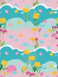 Springtime Splashes clipart - Splashing in a spring puddle, ,vector color clipart,minimal