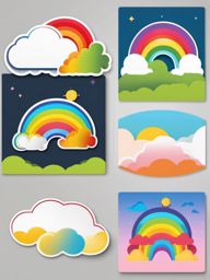 Rainbow Cloud Emoji Sticker - Colorful day ahead, , sticker vector art, minimalist design