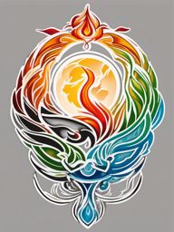 earth air fire water tattoo  simple color tattoo,white background