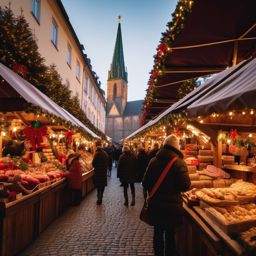 Christmas Market Delight  background picture, close shot professional product  photography, natural lighting, canon lens, shot on dslr 64 megapixels sharp focus