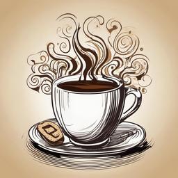 coffee cup drawing
  , vector illustration, clipart