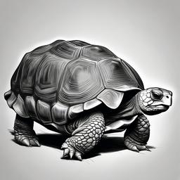 drawing of a Aldabra tortoise  minimal rough sketch scribbles,doodles,black and white