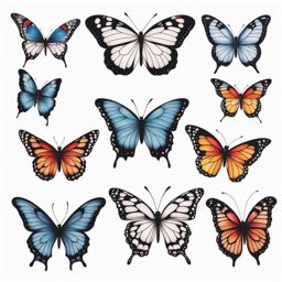 Basic butterfly tattoo,Classic and minimalist butterfly tattoos. , color tattoo design, white background