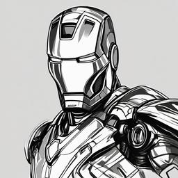 simple drawing of iron man  minimal rough sketch scribbles,doodles,black and white